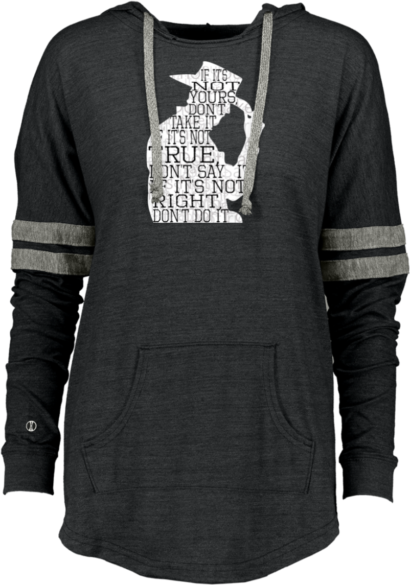 Cowboy Silhouette White Ladies Hooded Low Key Pullover - Sweatshirt (1155x1155), Png Download