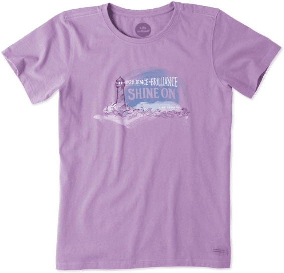 Women's Resilience Lighthouse Crusher Tee - Life Is Good Women's Crew T Shirt (570x570), Png Download