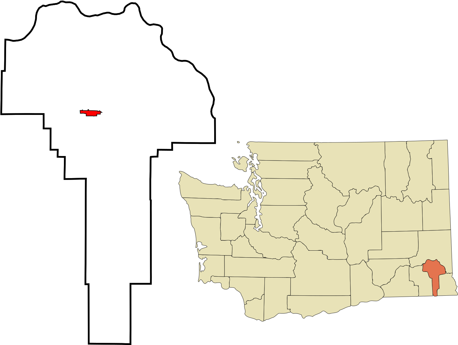 File Garfield County Washington Incorporated And Unincorporated - Garfield County Washington (1568x1199), Png Download
