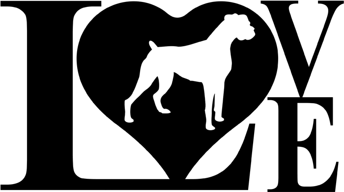 Dog Love Boxer Decal Sticker - Black And White Dachshund Clipart (736x736), Png Download