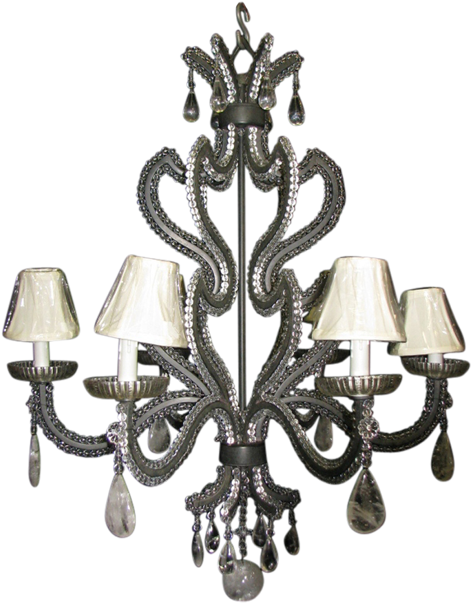 Rock Crystal And Beaded Glass Chandelier - Chandelier (1200x1200), Png Download