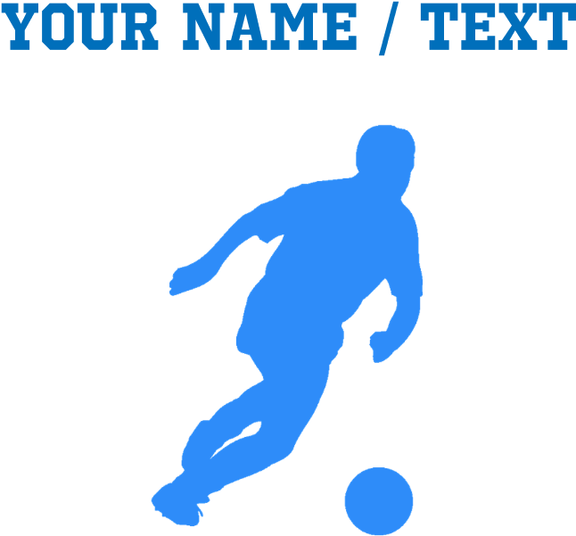 Custom Blue Soccer Player Silhouette Mousepad - Logo For Soccer School (700x700), Png Download