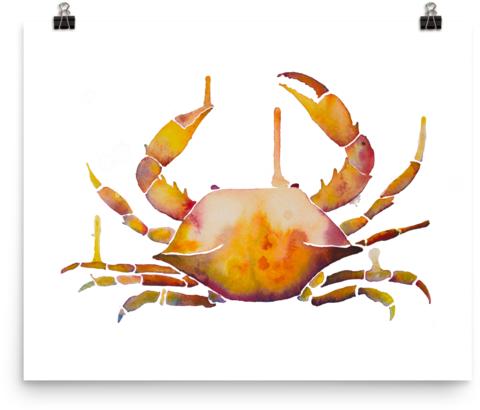Watercolor Crab Print Will Decrease Crabbiness Selkie - Blanket (600x600), Png Download