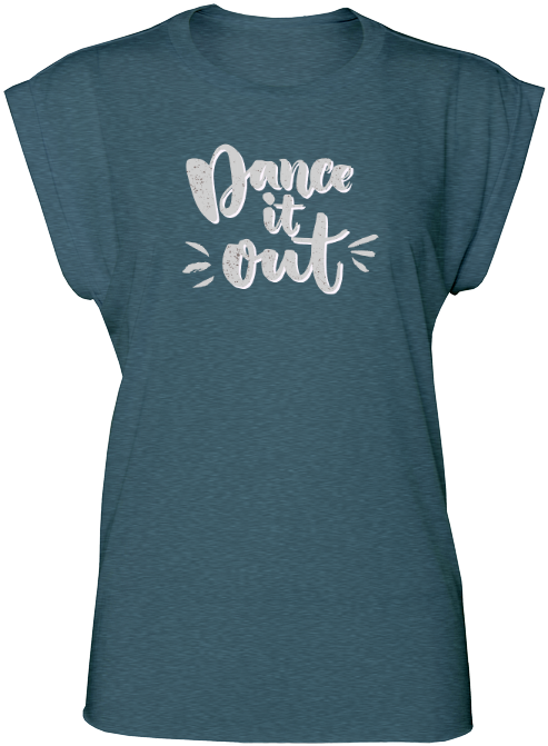 Dance It Out Womens Flowy Rolled Cuff Muscle T-shirt - Purple Active Shorts By Marika - Purple Cheer (680x680), Png Download