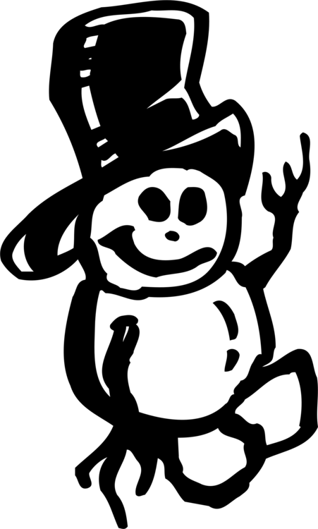 Computer Icons Snowman Black And White Silhouette (451x750), Png Download