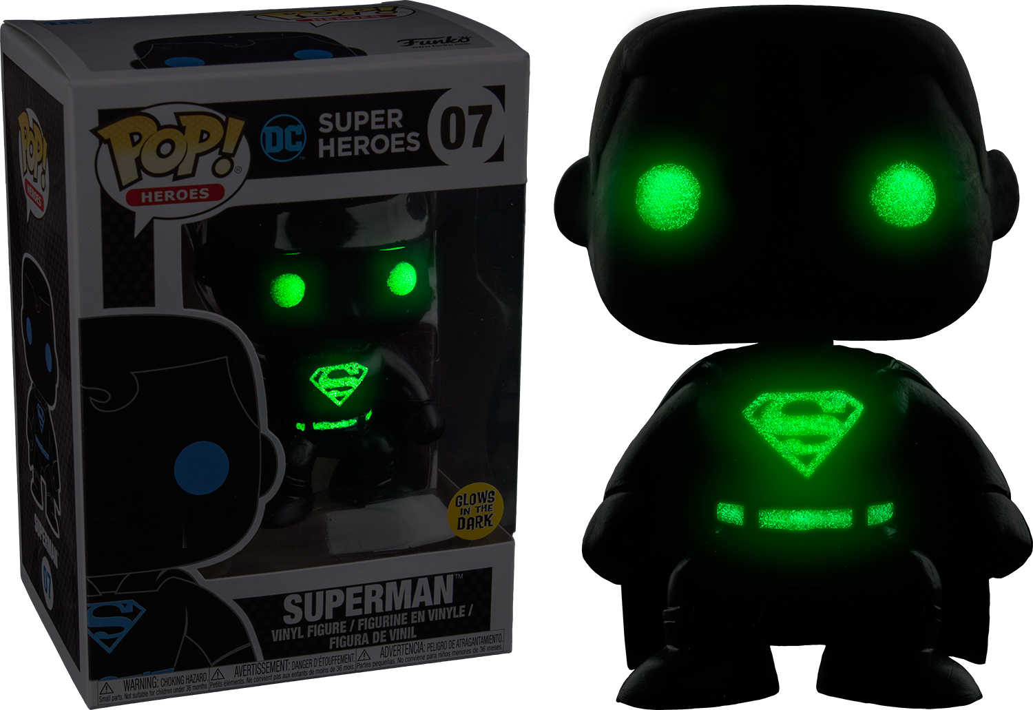 Superman Silhouette Glow In The Dark Pop Vinyl Figure - Glow In The Dark Flash Pop (1500x1031), Png Download