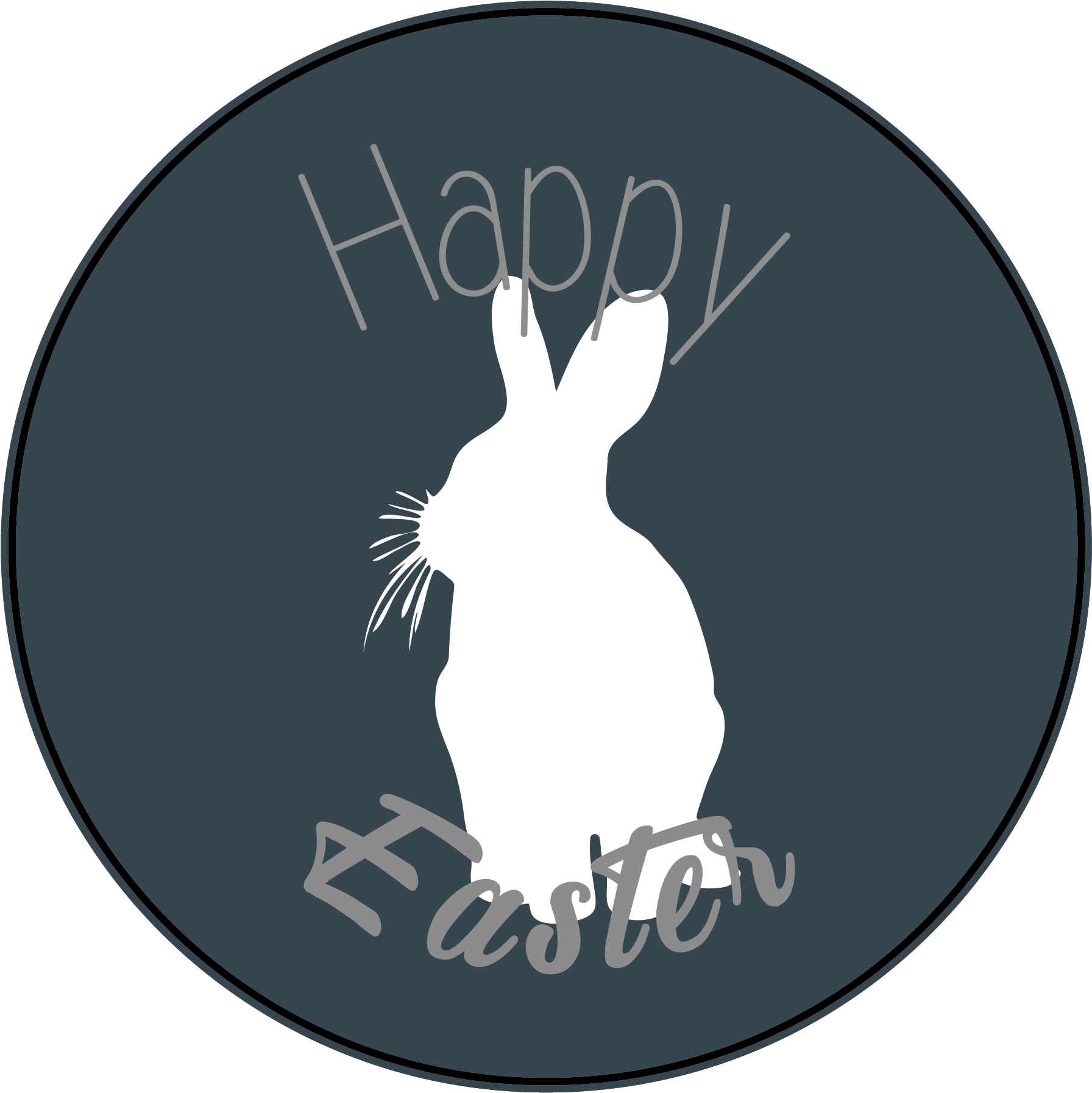 Bunny Silhouette Easter Themed Stickers - Arctic Hare (1863x1863), Png Download