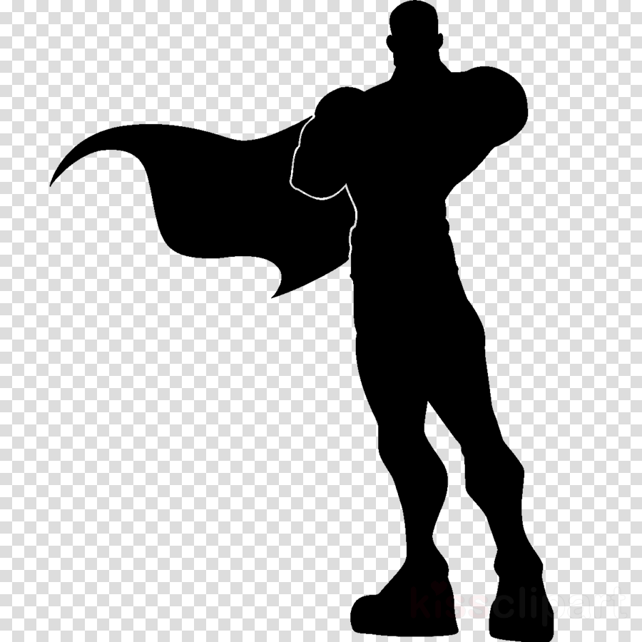 Superhero Silhouette Clipart Superman Iron Man Superhero (900x900), Png Download