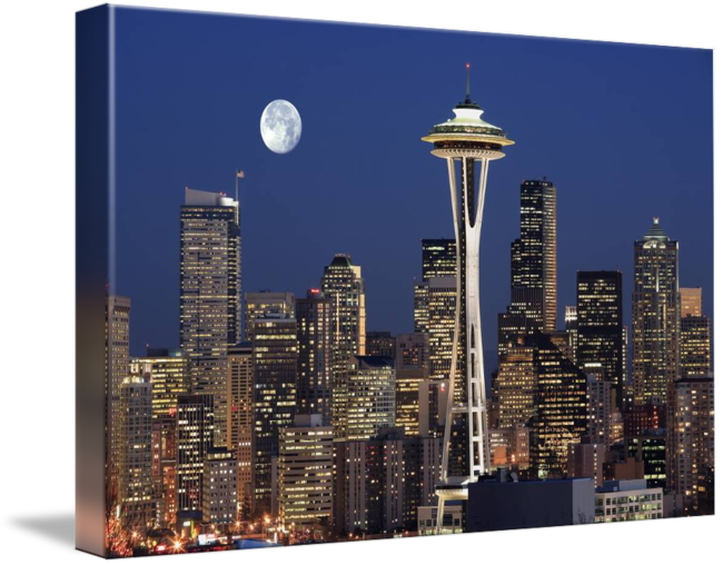 Graphic Library Library Full Moon By Inge Johnsson - Seattle (650x508), Png Download