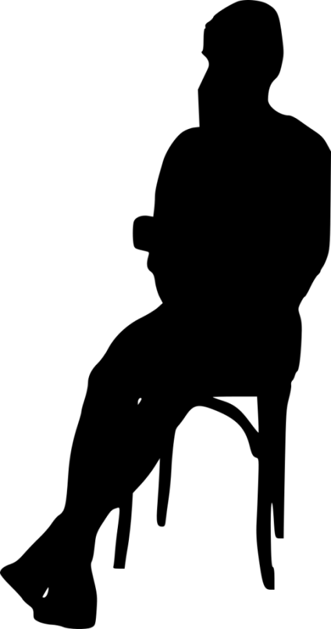Free Png Sitting In Chair Silhouette Png Images Transparent - Portable Network Graphics (480x912), Png Download