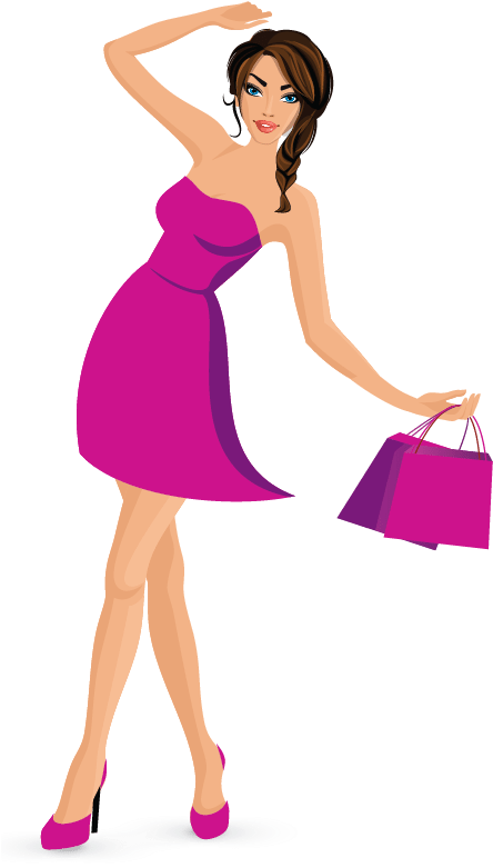 Girl Shopping Logo Design (481x796), Png Download