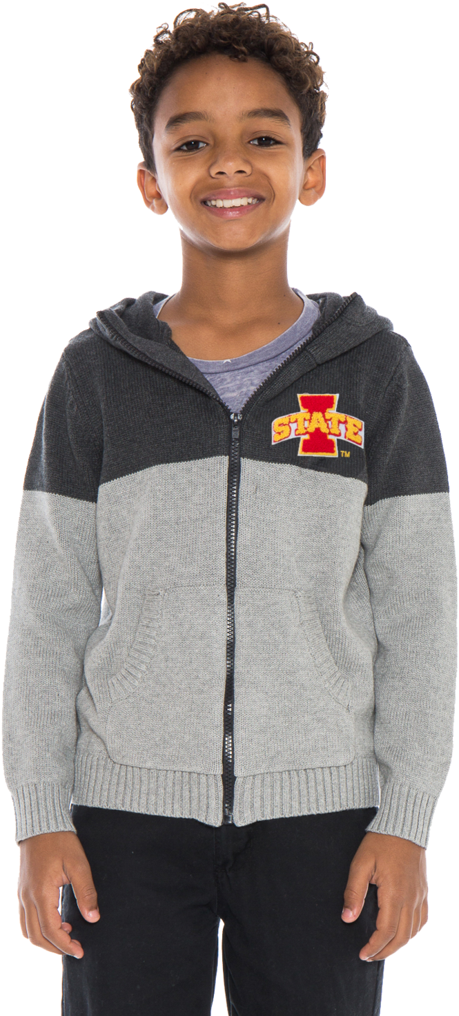Iowa State University Boy's Color Block Zip - Cardigan (1000x1500), Png Download