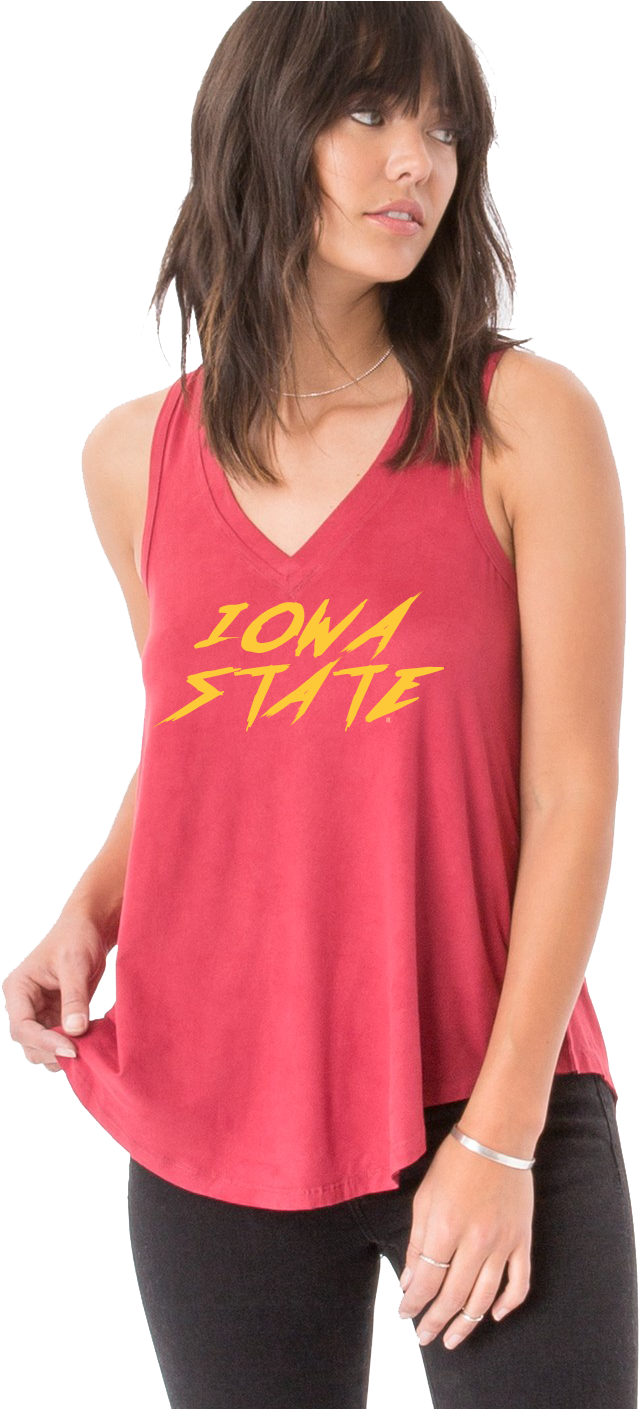Iowa State University Women's 80's Faux Suede Swing - Miami (896x1408), Png Download