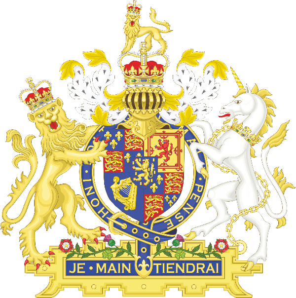 Kings Arms Polebrook Coat Of Arms - Scotland Unicorn And Lion (600x604), Png Download