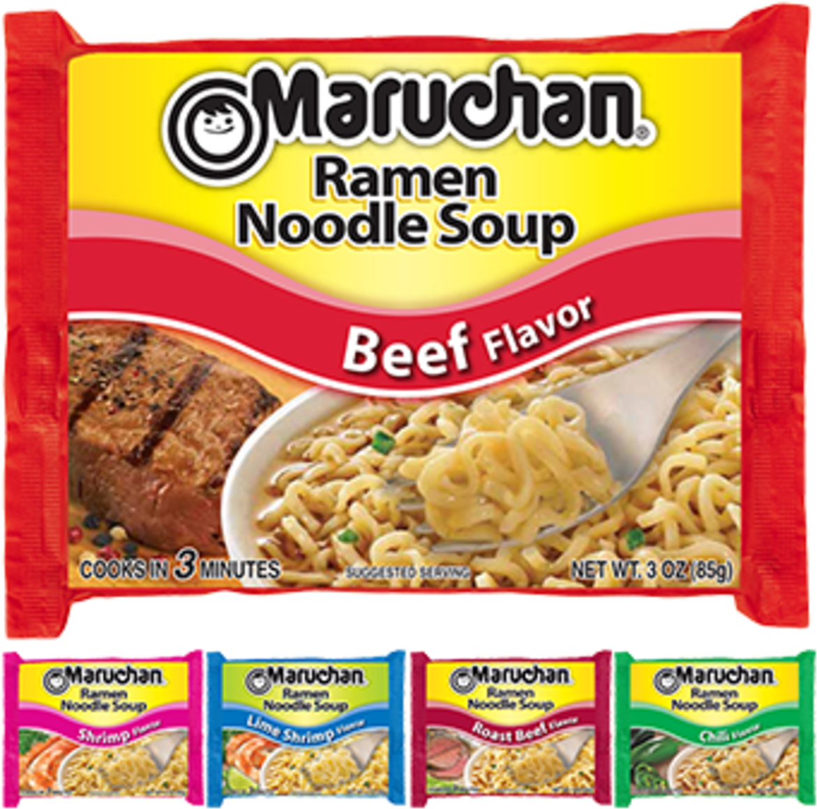 Ramen Page Image - Maruchan Ramen Noodle Soup, Pork - 3 Oz Packet (1200x1176), Png Download