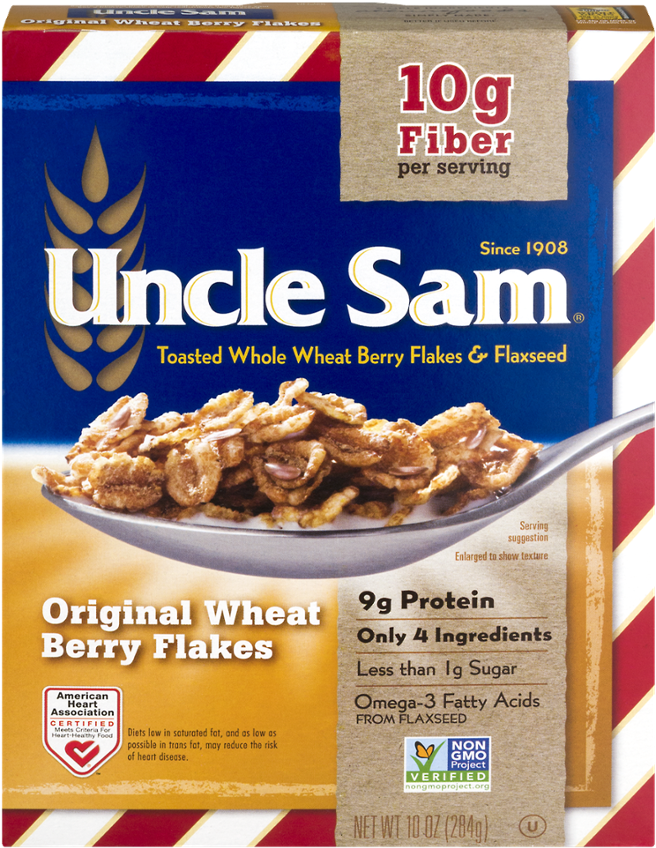 Uncle Sam Toasted Whole Wheat Berry Flakes & Flaxseed - Two Most Healthy Cereal (1000x1000), Png Download