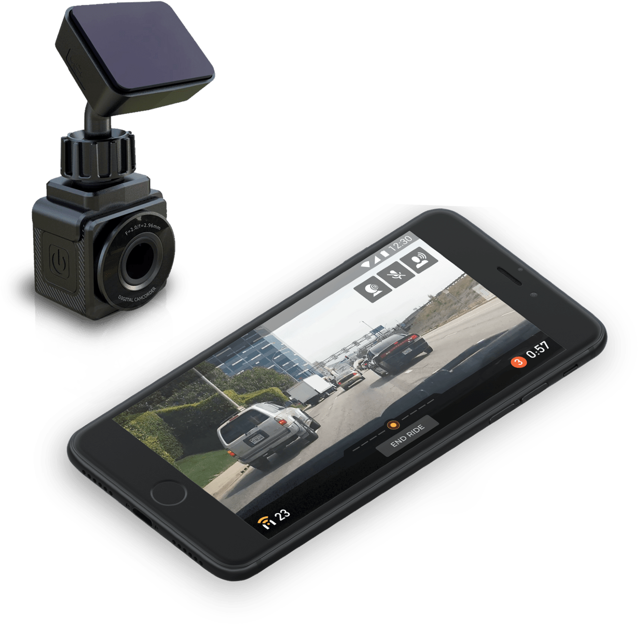 Camera Phone Image - Kapture Kpt-910 Dlx Series In Car Dash Cam With Gps (1326x1316), Png Download