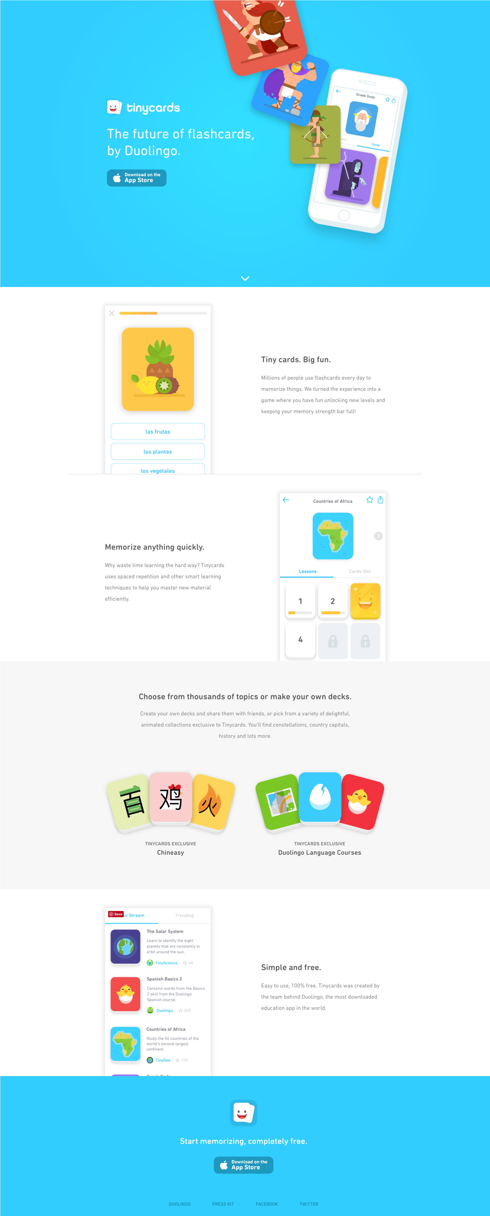 Https - //tinycards - Duolingo - Com/ Easy To Understand, - Landing Page (1576x5092), Png Download