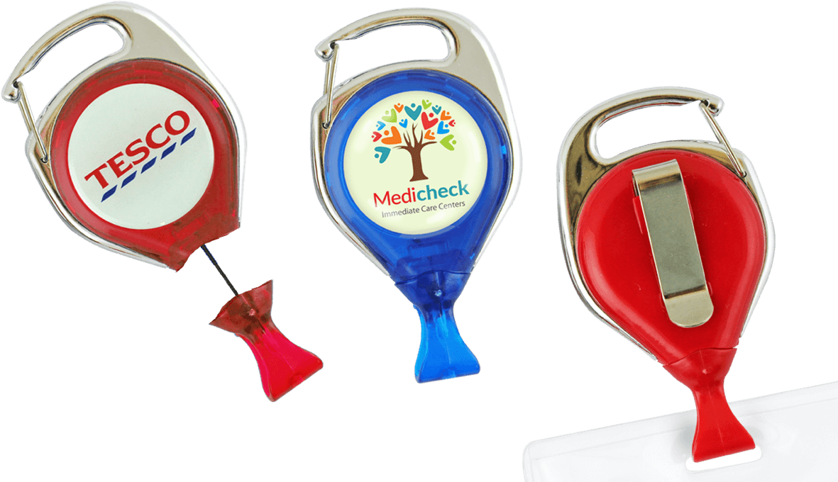 Custom No Twist Carabiner Badge Reel With Card Clip - Carabiner (1200x720), Png Download