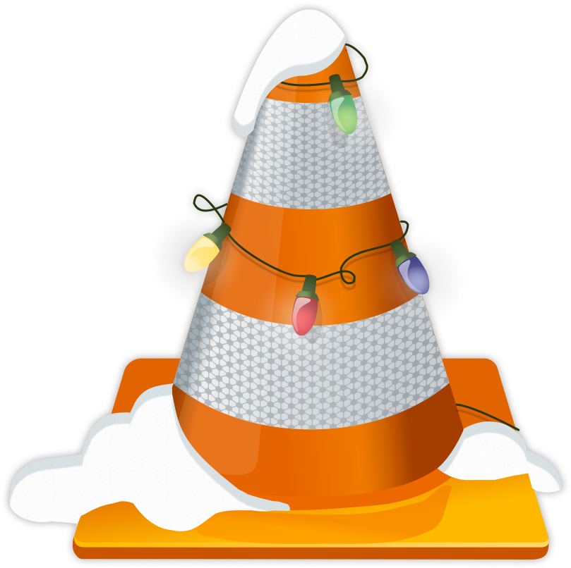 Cone With Snow And Christmas Light Around It - Cone (1400x1400), Png Download