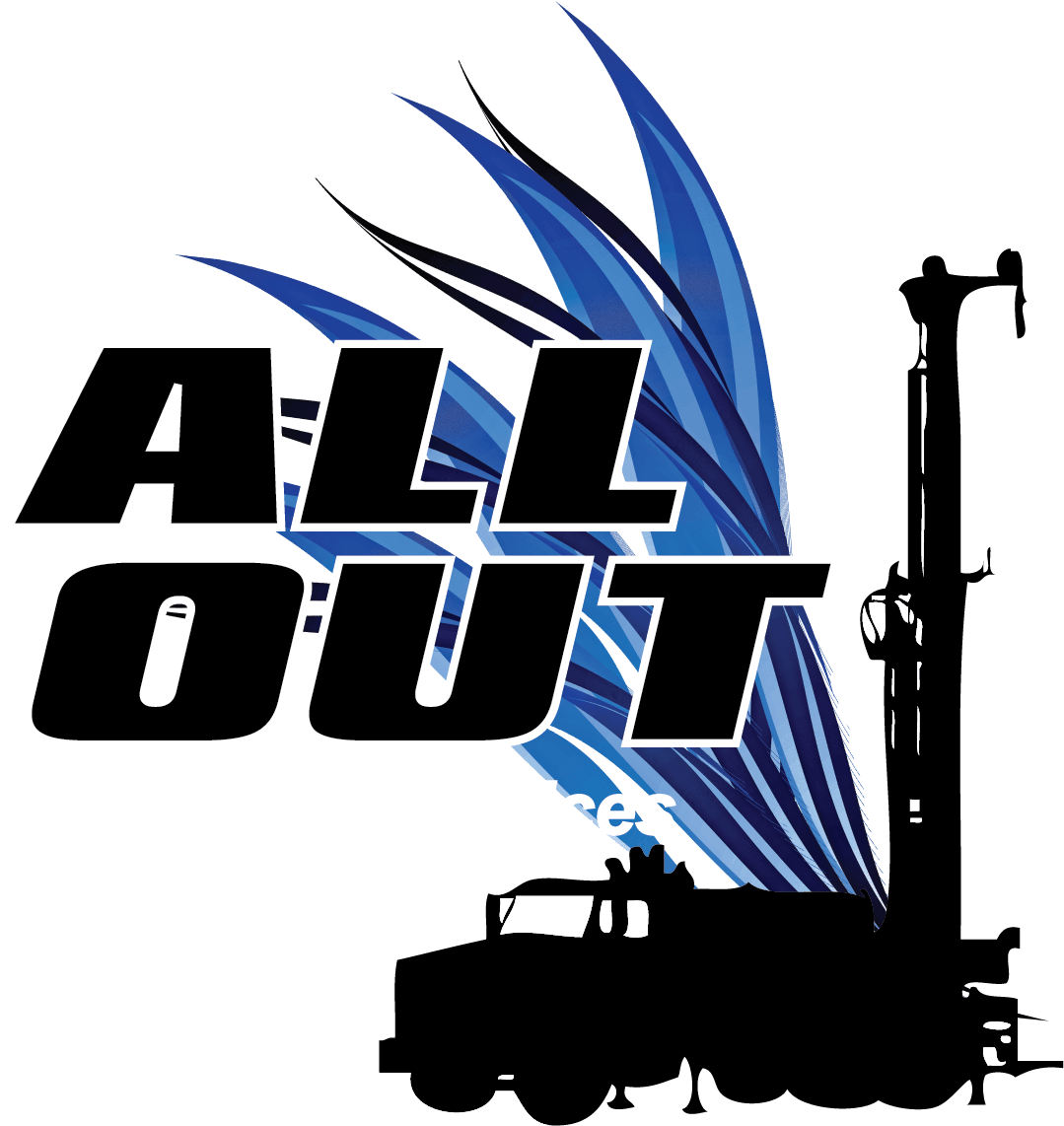 This Is A Photo Of The All Out Drilling Logo - All Out Water Well Services & Drilling Ltd (1209x1201), Png Download