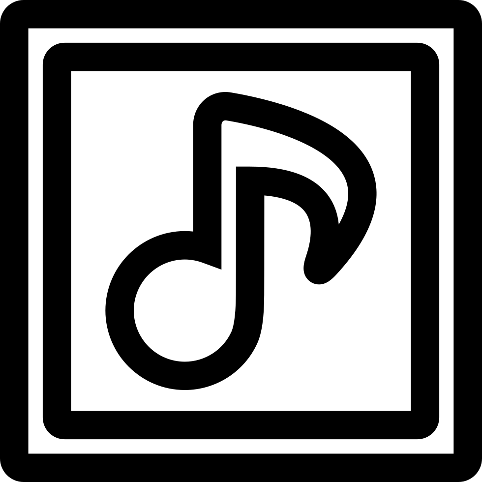 Musical Note Outline Symbol Inside Two Squares Comments - Рамазан Айы Кабыл Болсын (980x980), Png Download
