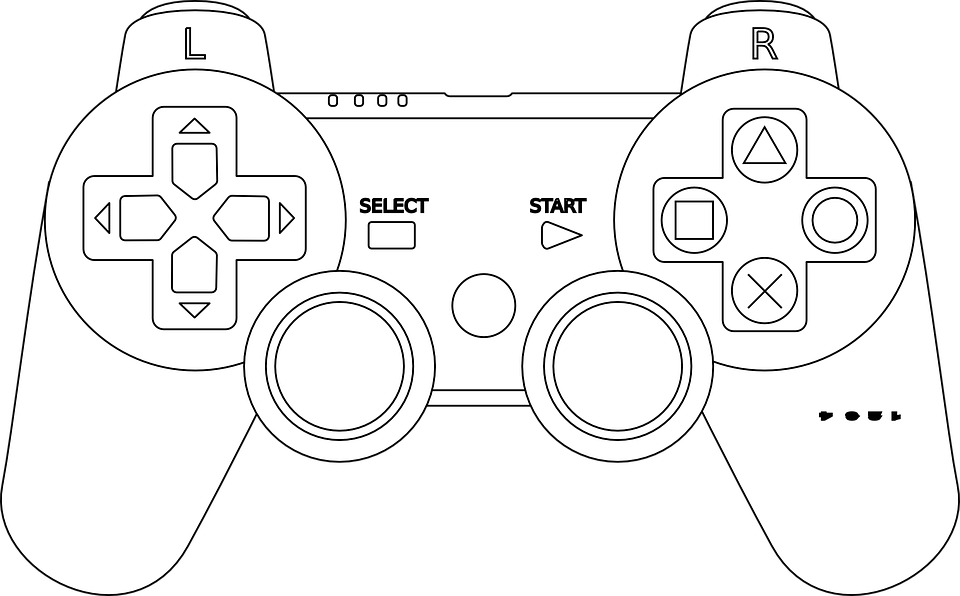 Manette Ps3 Dessin Png - Video Game Controller Clip Art (960x596), Png Download