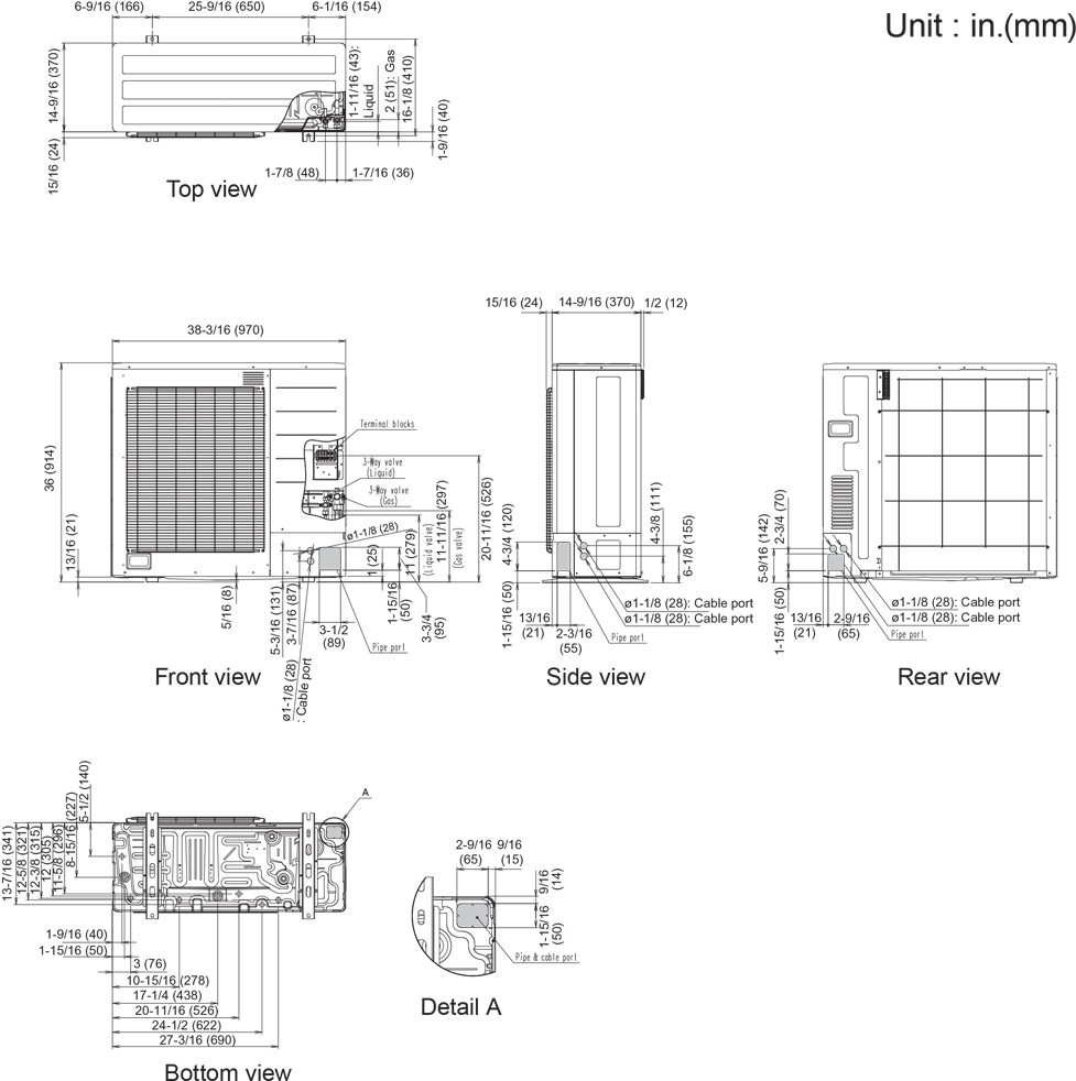 Outdoor Unit - Fujitsu Aou24rlxfz Wiring Diagram (1104x1000), Png Download