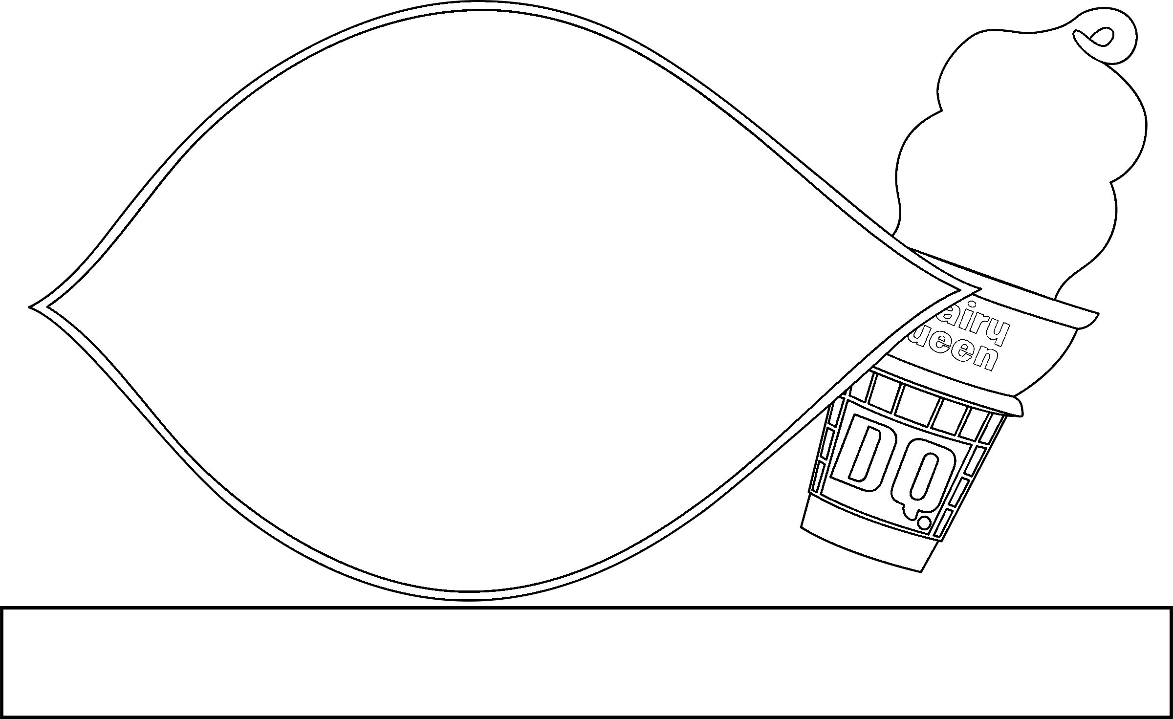Dairy Queen 3 Logo Black And White - Line Art (2400x1471), Png Download