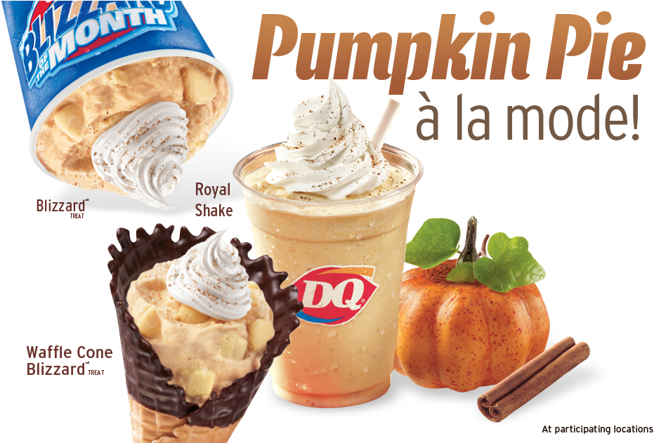 Download Pumpkin Pie A La Mode Blizzard Treat, Royal Shake, Dairy