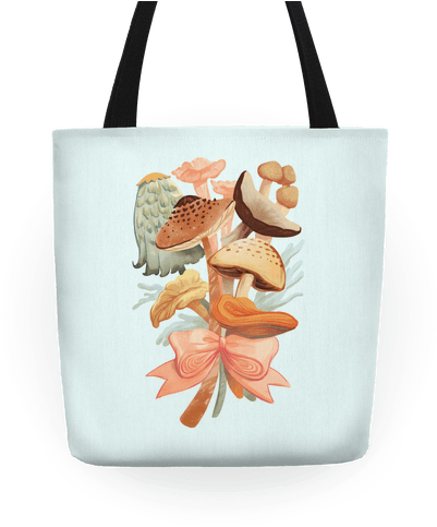 Bouquet Of Mushrooms Tote - Bouquet Of Mushrooms Tote Bag: Funny Tote Bag From (484x484), Png Download