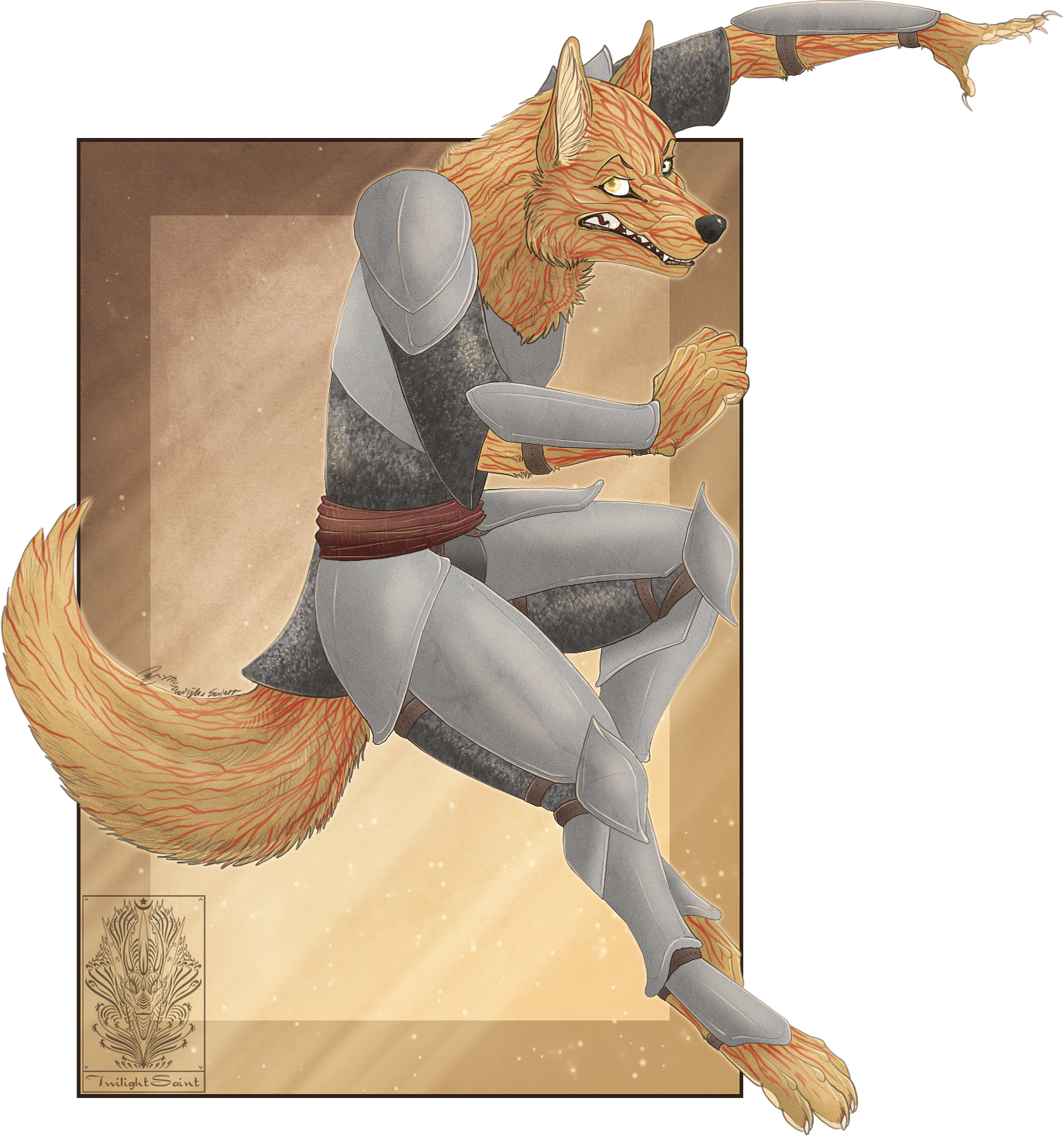 Comish - Furious Claws - Sitting (1373x1466), Png Download