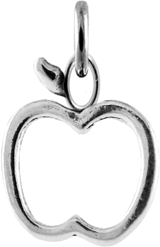 Sterling Silver Apple Outline Charm - Locket (500x500), Png Download