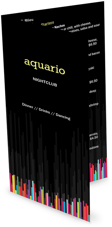Club Party Takeout Menu - Menu (900x900), Png Download