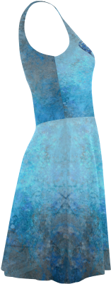 A Blue Watercolor Elephant Portrait In Denim Look Atalanta - Cocktail Dress (500x500), Png Download