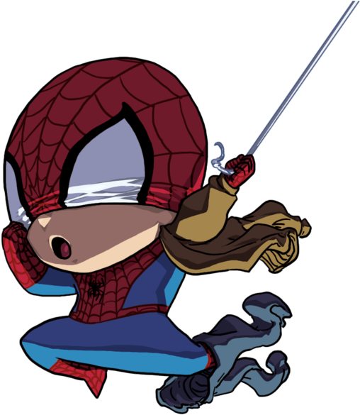 Geek Art Cute Little Spider Man Rushing Into Action - Cute Spiderman (600x714), Png Download