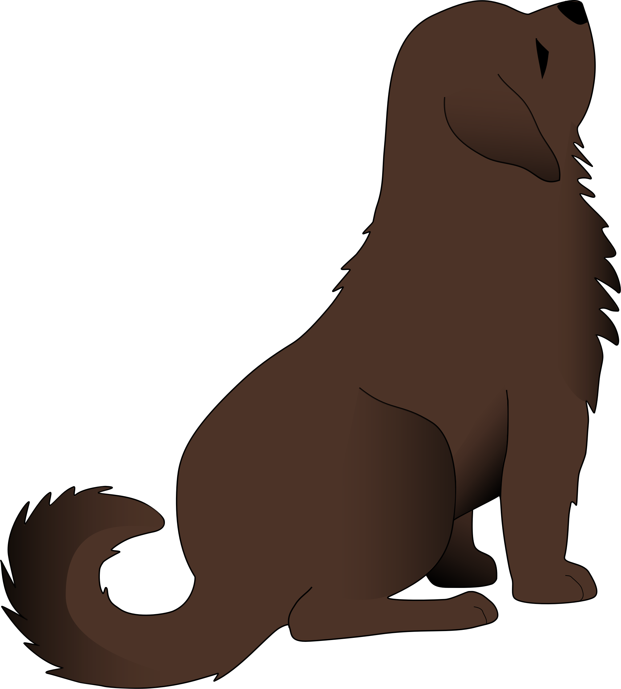 Puppy Clipart Brown Dog - Dog Sitting Clipart (738x800), Png Download