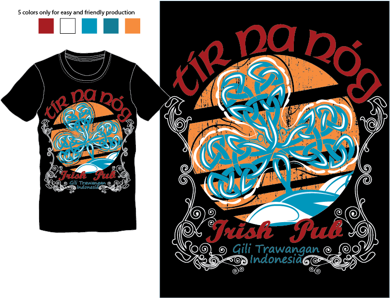 Irish Pub T-shirt From Indonesia Logo Design Concepts - Indonesia T Shirt Design Hd Png (800x600), Png Download