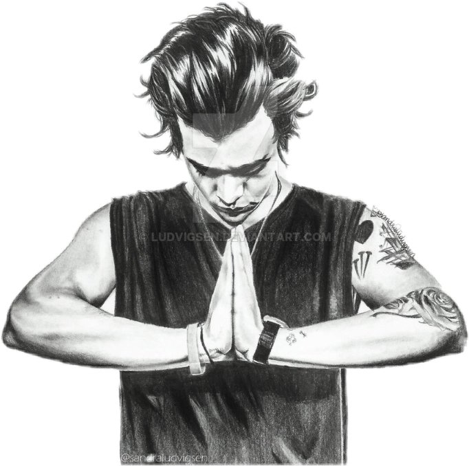 Harrystyles Harry Styles Drawing - Harry Styles Hand Drawing (682x678), Png Download