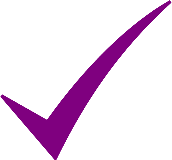 Check Mark Purple Clip Art Red X Mark Icon Transparent - Purple Check Mark Png (600x556), Png Download