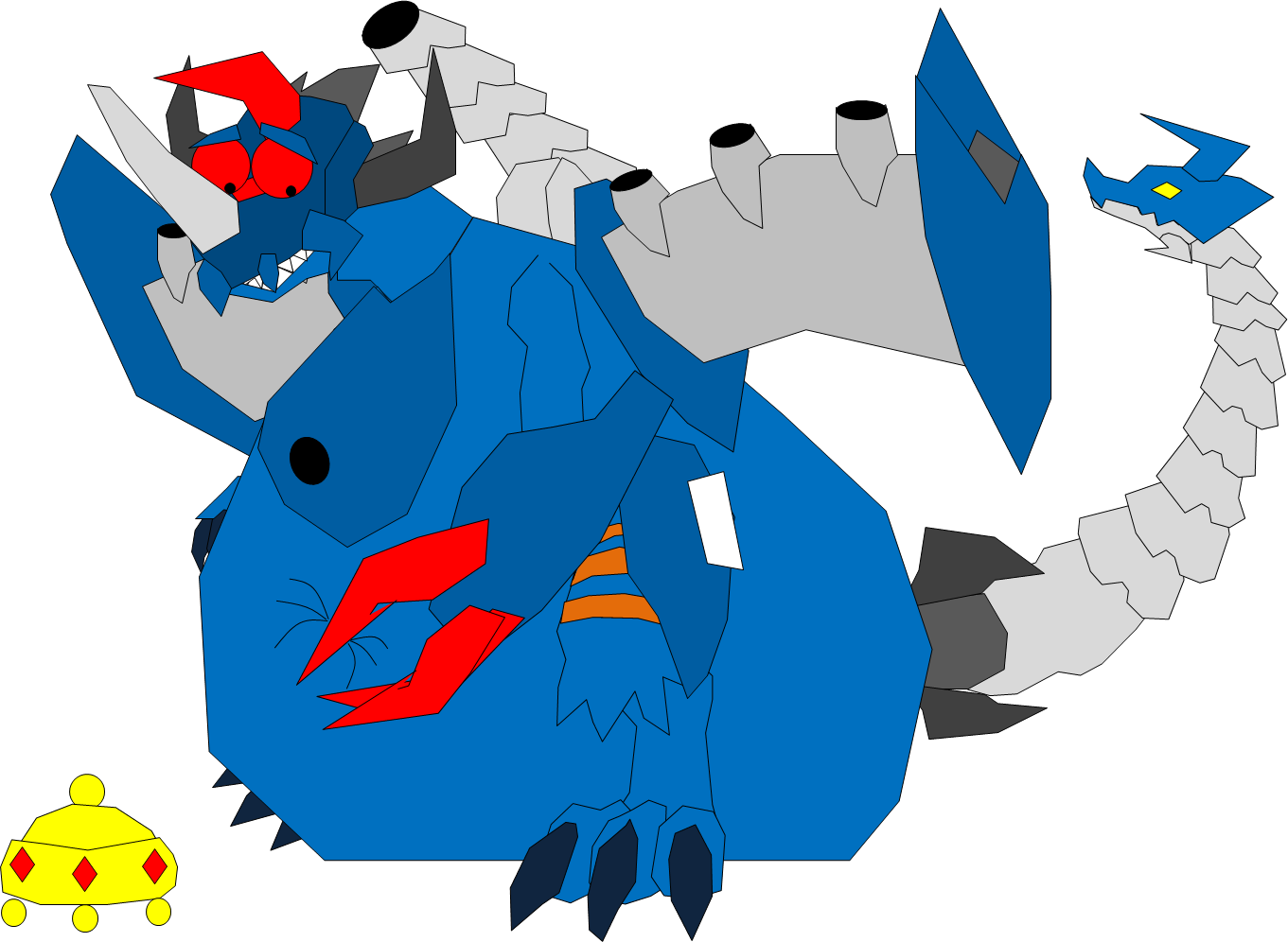 Blue Flare Mishaps - Metalgreymon (1361x996), Png Download