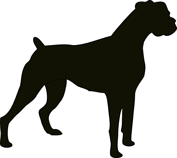 Similar Cliparts - - Boxer Dog Silhouette Vector (600x537), Png Download