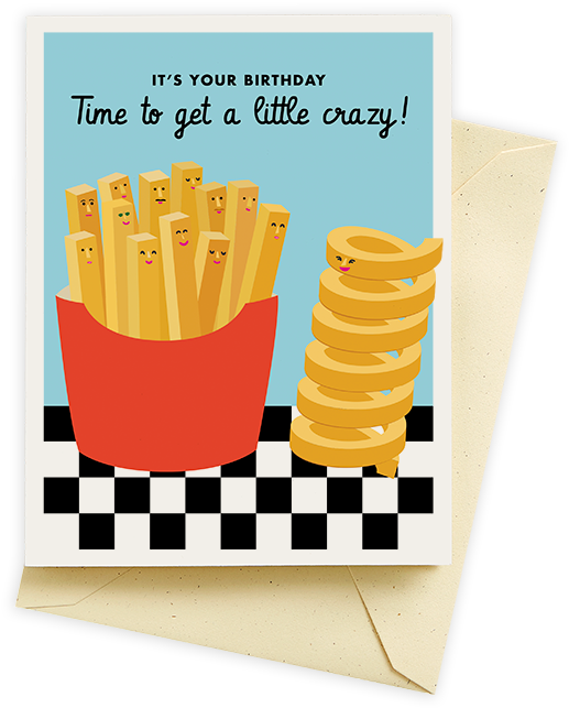 Curly Fry Card - Cartoon Curly Fry (600x777), Png Download