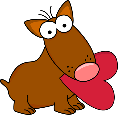 Cartoon Valentine S Day Dog Clip Art Cartoon Valentine - Valentines Day Dog Cartoons (500x486), Png Download