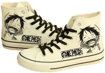One Piece Luffy Canvas Sneakers - Telacos Fairy Tail Canvas Shoes Cosplay Shoes Sneakers (374x344), Png Download