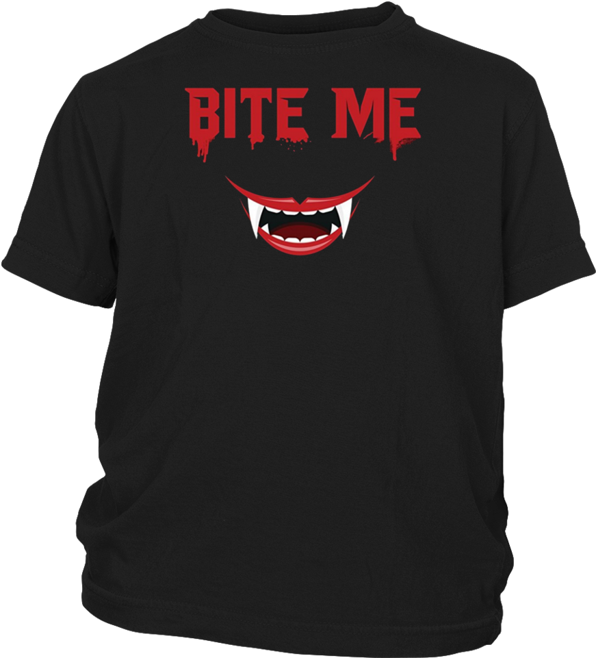 Bite Me Halloween T-shirt - Apkshirt Bite Me Halloween T-shirt - Vampire Teeth (960x960), Png Download