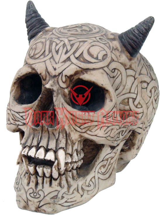 Celtic Carved Devil Skull - Dracula Vampire Skull Statue Fierce Fangs Bloodthirsty (756x756), Png Download