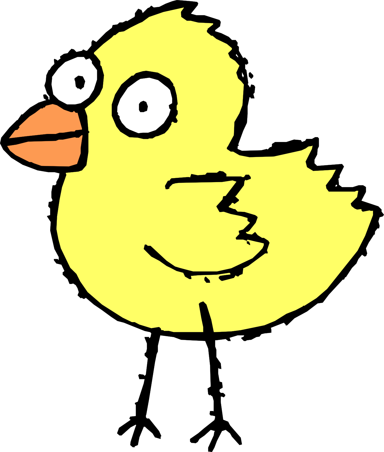 Bird Cartoon Black And White (1331x1566), Png Download
