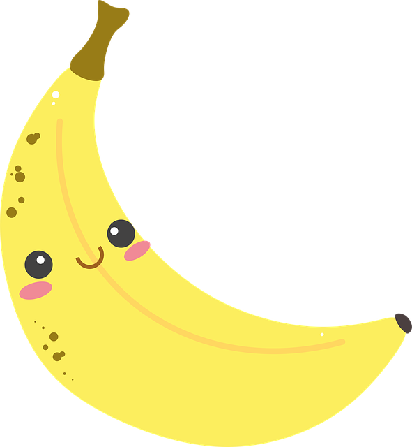 Gambar Animasi Pisang Lucu (591x640), Png Download