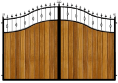 Wood And Metal Driveway Gate - Pvc Panels For Gates (400x400), Png Download